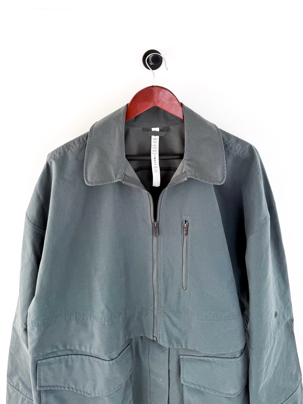 NEW Lululemon Men's Green-Gray Zip-Front Utility Field Jacket XL Detachable - Picture 6 of 15